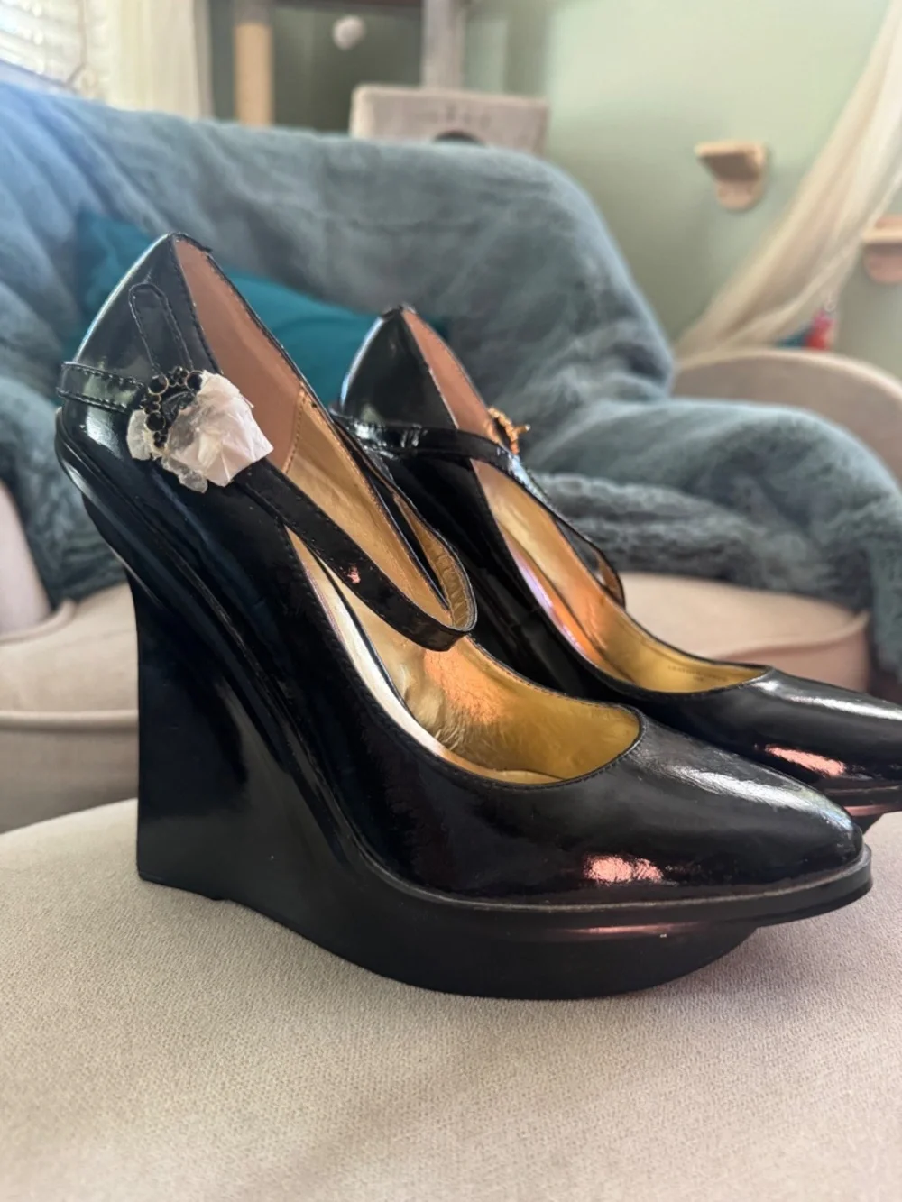 Hale Bob Mary High Platform Heel Black Size 9. New